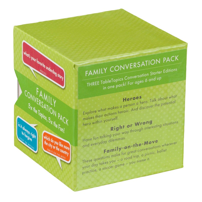 TableTopics Family Conversation Pack for Parent Child Connection, 120 Engaging Question Cards for Dinnertime, Car Rides, & Classrooms, Boxed Set of 3 Topics, Stocking Stuffer - Image 4